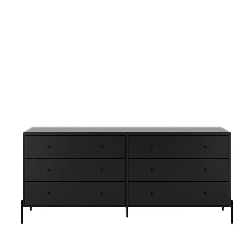 Cômoda 6 Gavetas Jasper 182 cm - Preto Fosco