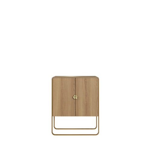 Balcão Buffet 2 Portas Dunna 90 cm - Mel c/ Dourado