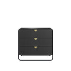 Cômoda com 3 Gavetas Dunna 90 cm - Preto c/ Dourado