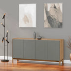 Buffet 4 Portas 1 Gaveta Amsterdã 165 cm - Natural c/ Verde