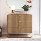 Cômoda com 3 Gavetas Dunna 90 cm - Mel c/ Dourado