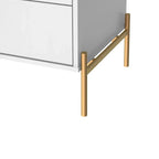 Cômoda 6 Gavetas Jasper 182 cm - Branco c/ Dourado
