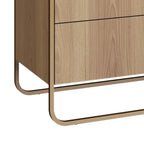 Cômoda com 3 Gavetas Dunna 90 cm - Mel c/ Dourado