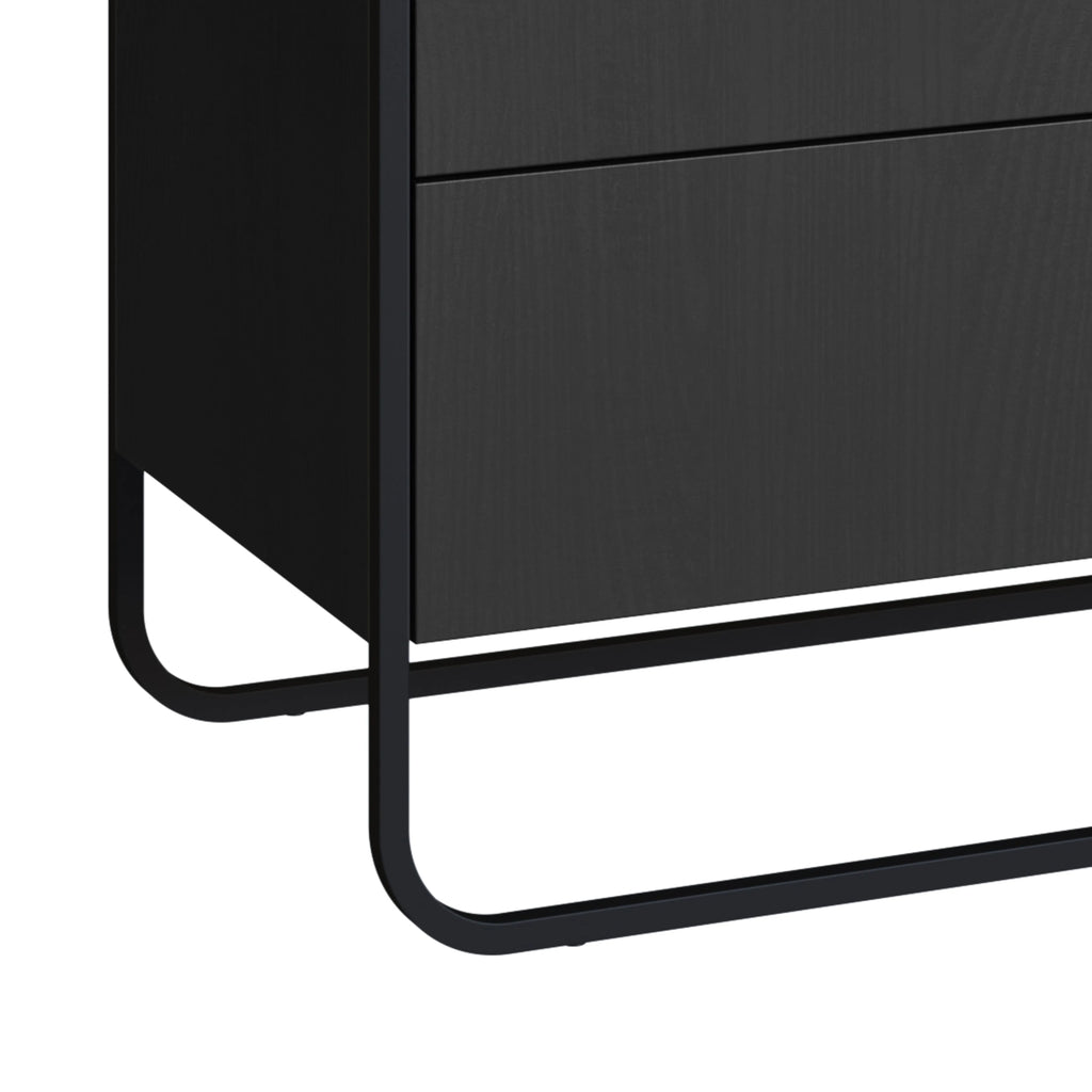 Cômoda com 3 Gavetas Dunna 90 cm - Preto c/ Dourado