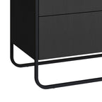 Cômoda com 3 Gavetas Dunna 90 cm - Preto c/ Dourado