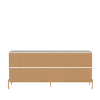 Cômoda 6 Gavetas Jasper 182 cm - Branco c/ Dourado