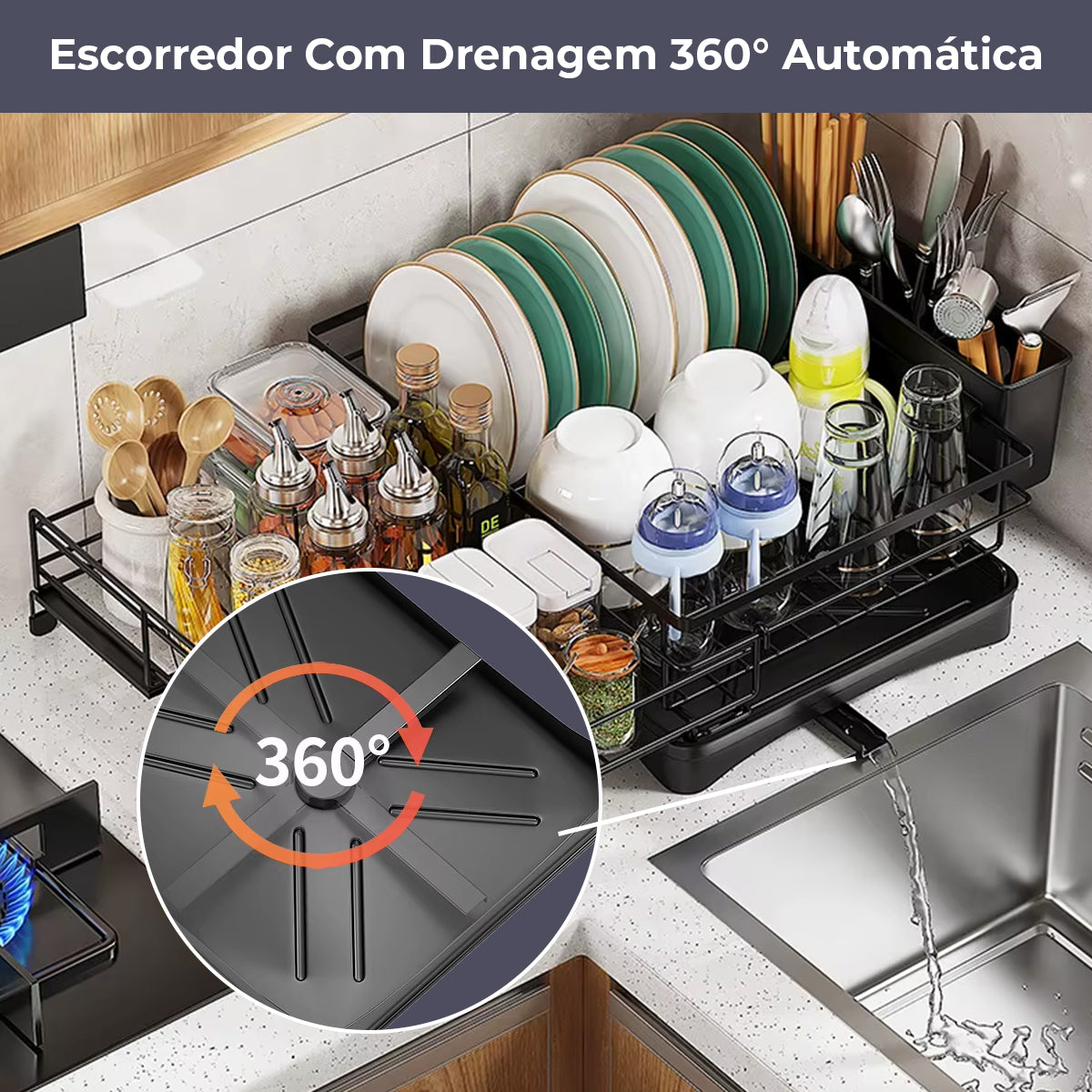 Escorredor de Louça Extensível até 60 cm