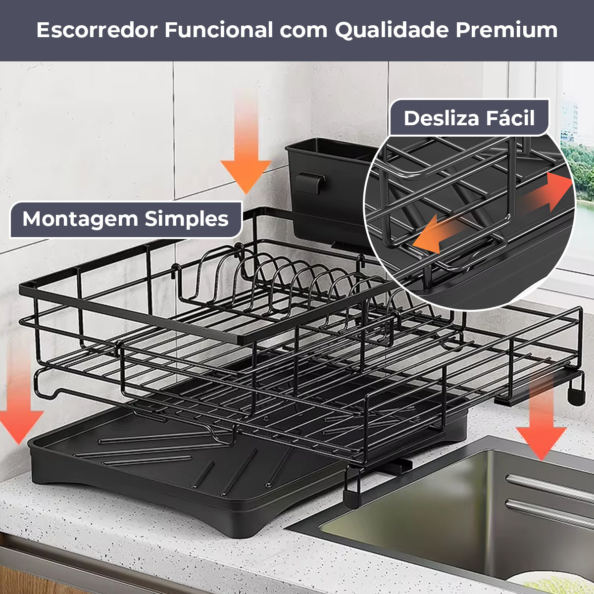 Escorredor de Louça Extensível até 60 cm