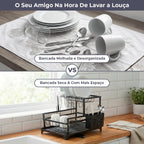 Escorredor de Louça com Escoamento Automático e Suporte