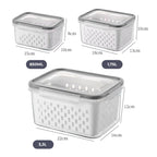 Kit 3 Potes Herméticos com Cesto para Geladeira