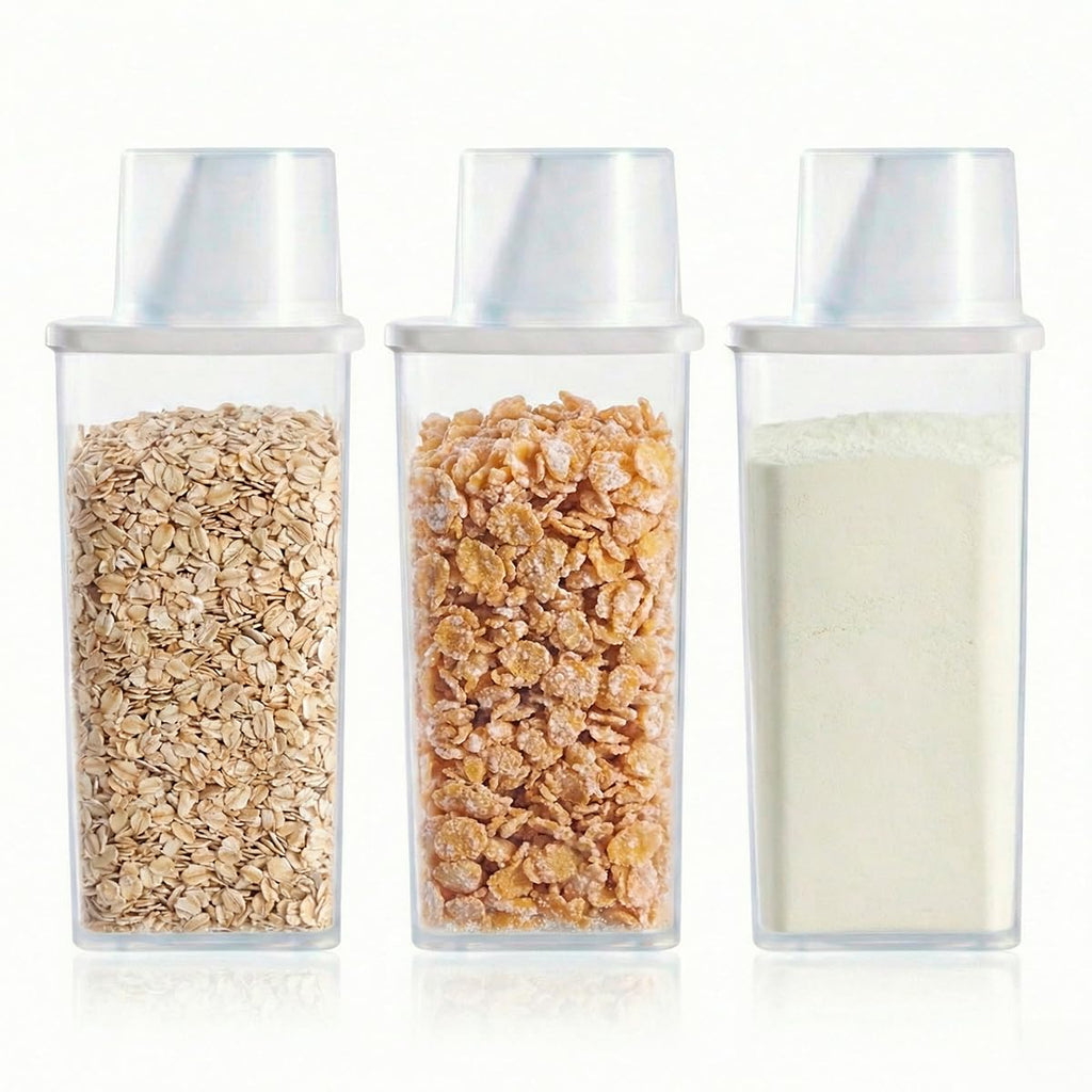 Kit 3 Potes com Bico Dosador para Mantimentos