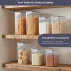 Kit 15 Potes Herméticos com Trava para Cozinha