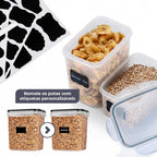 Kit 15 Potes Herméticos com Trava para Cozinha
