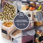 Kit 15 Potes Herméticos com Trava para Cozinha