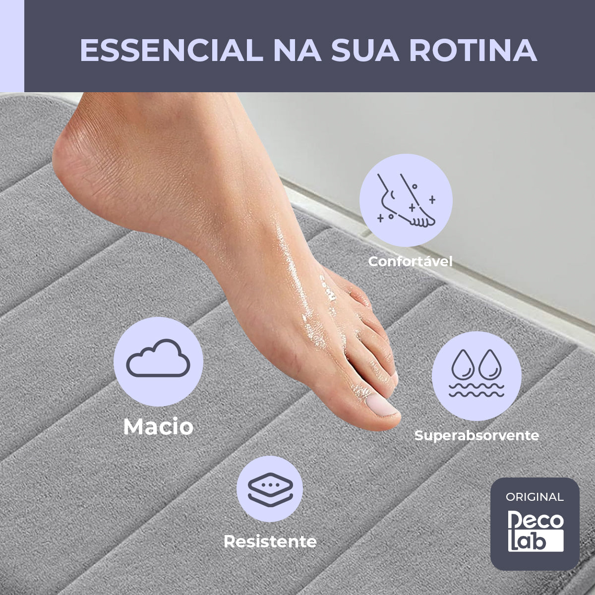 Kit 2 Tapetes Banheiro Super Soft Antiderrapante