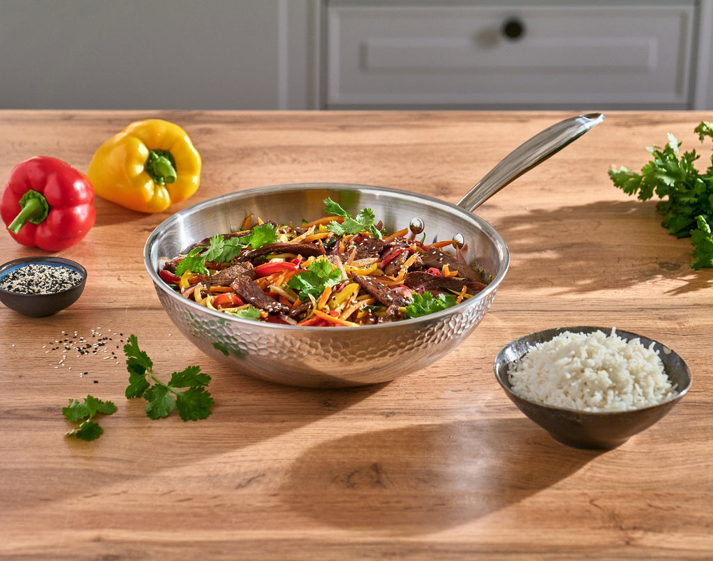 Frigideira Wok inox Indução Triply Crater 28cm - Resto Kitchenware
