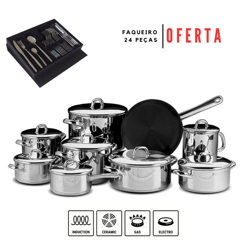 Trem cozinha Silampos 9 peças Europa + Oferta Faqueiro